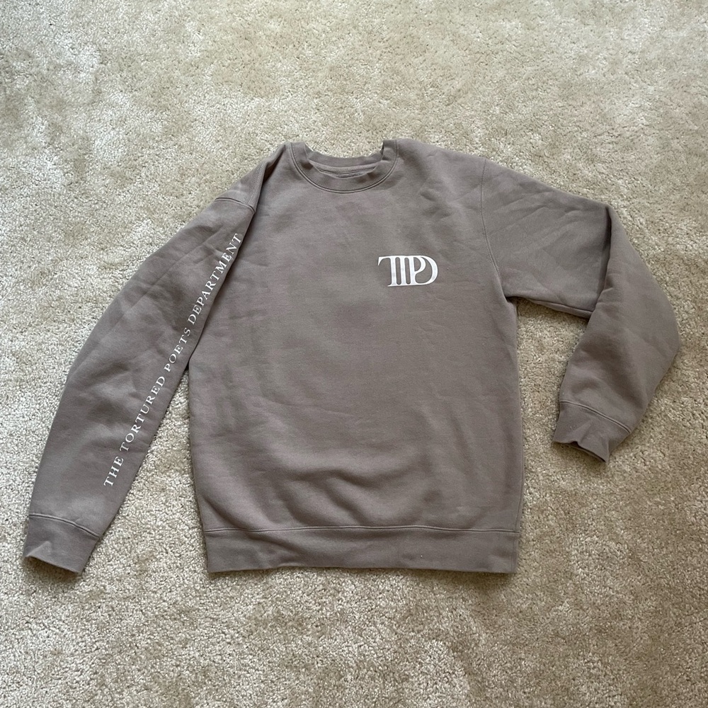 Taylor Swift The Tortured Poets Department Beige Crewneck